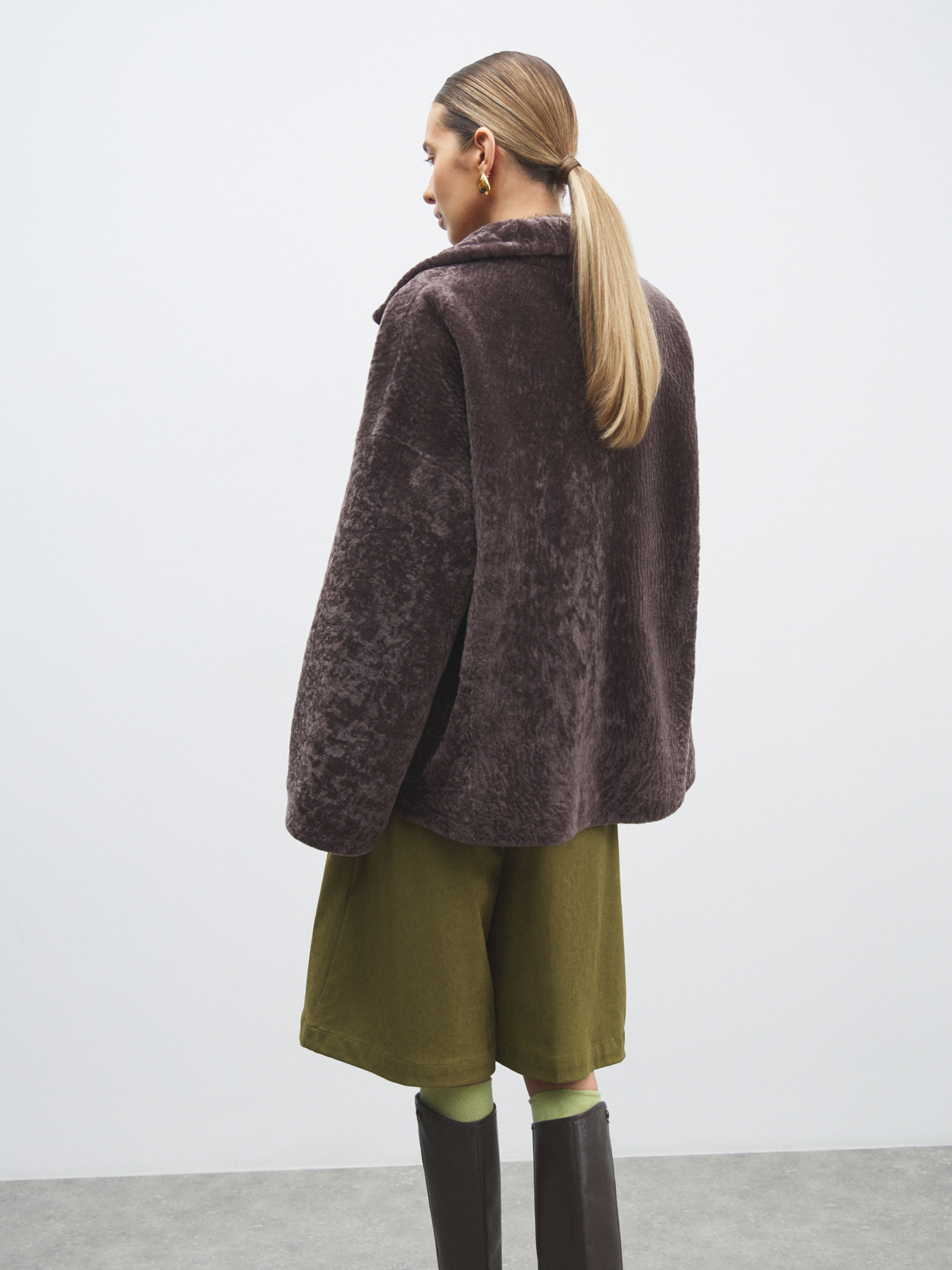 Женская шуба MAISON DAVID 4778974, серо-коричневый