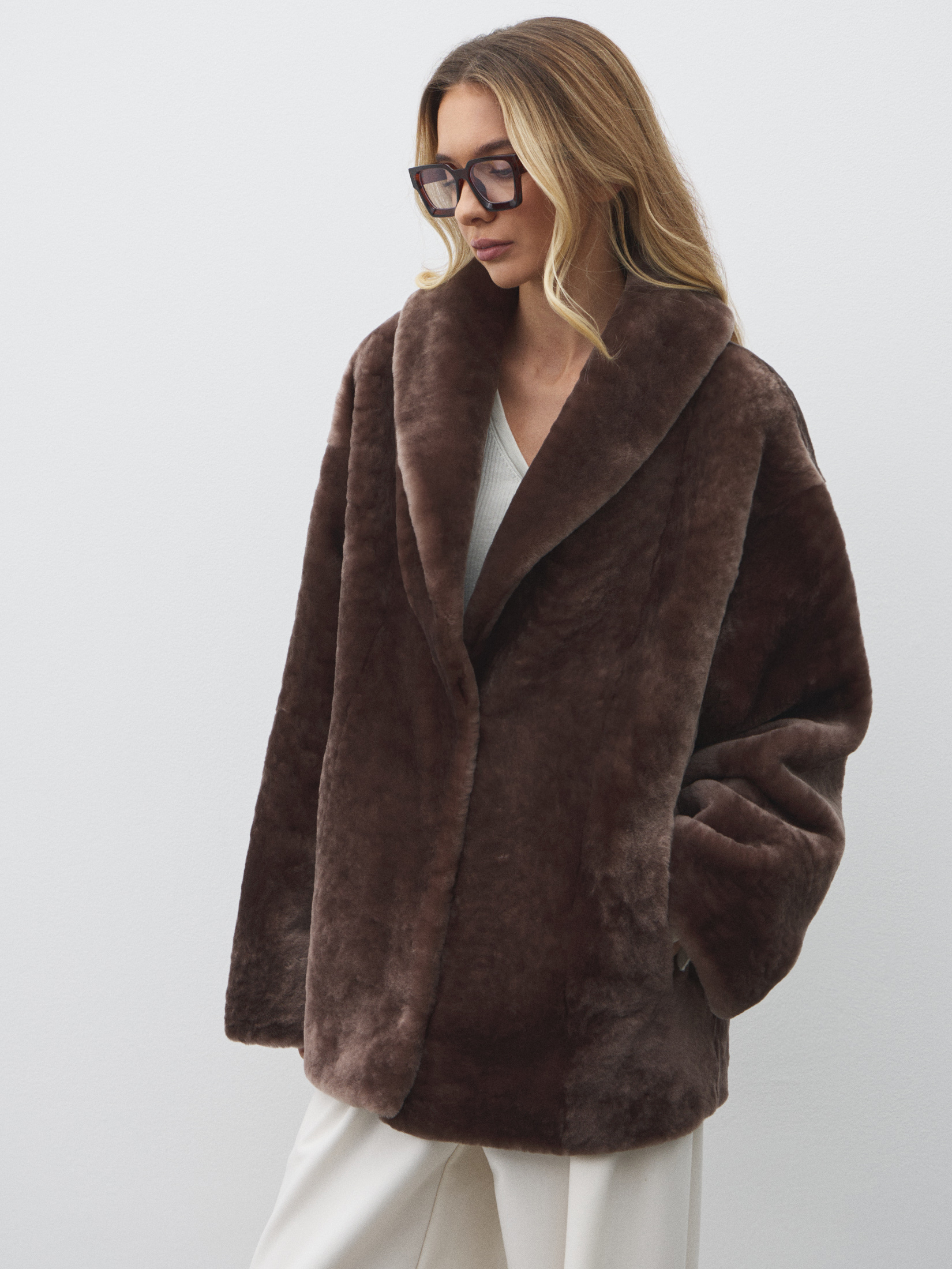 Женская шуба MAISON DAVID 4749506, серо-коричневый