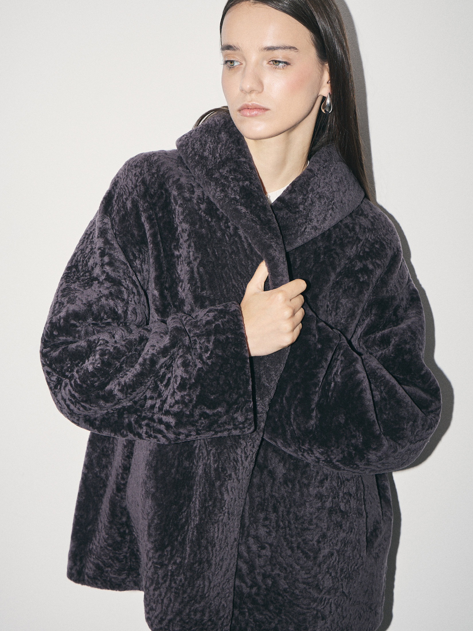 Женская шуба MAISON DAVID 4826877, темно-фиолетовый