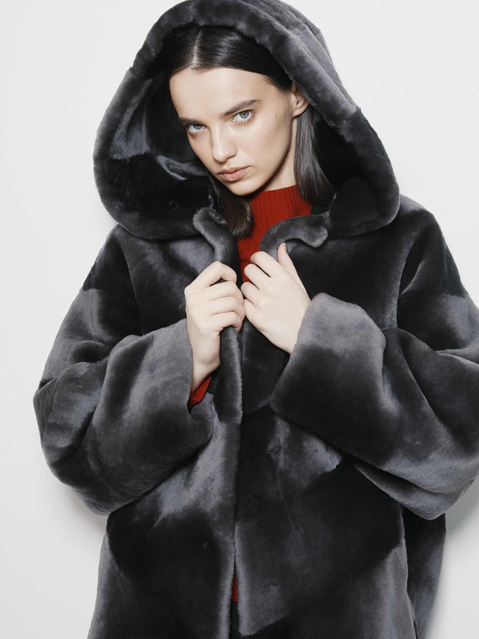 Женская шуба MAISON DAVID 4535768, фиолетово-серый