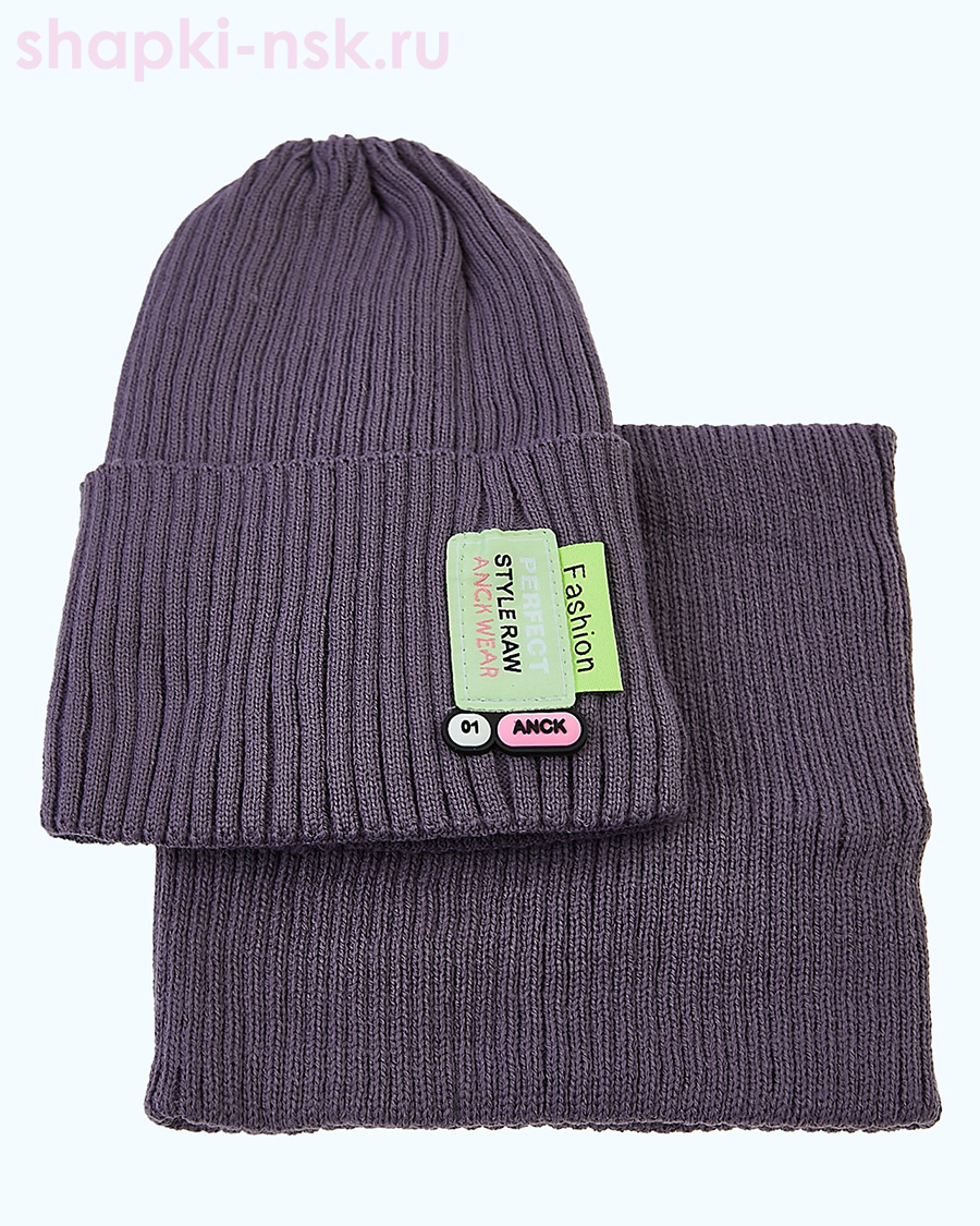 28-L Комплект для девочки (колпак+снуд) (50-54)