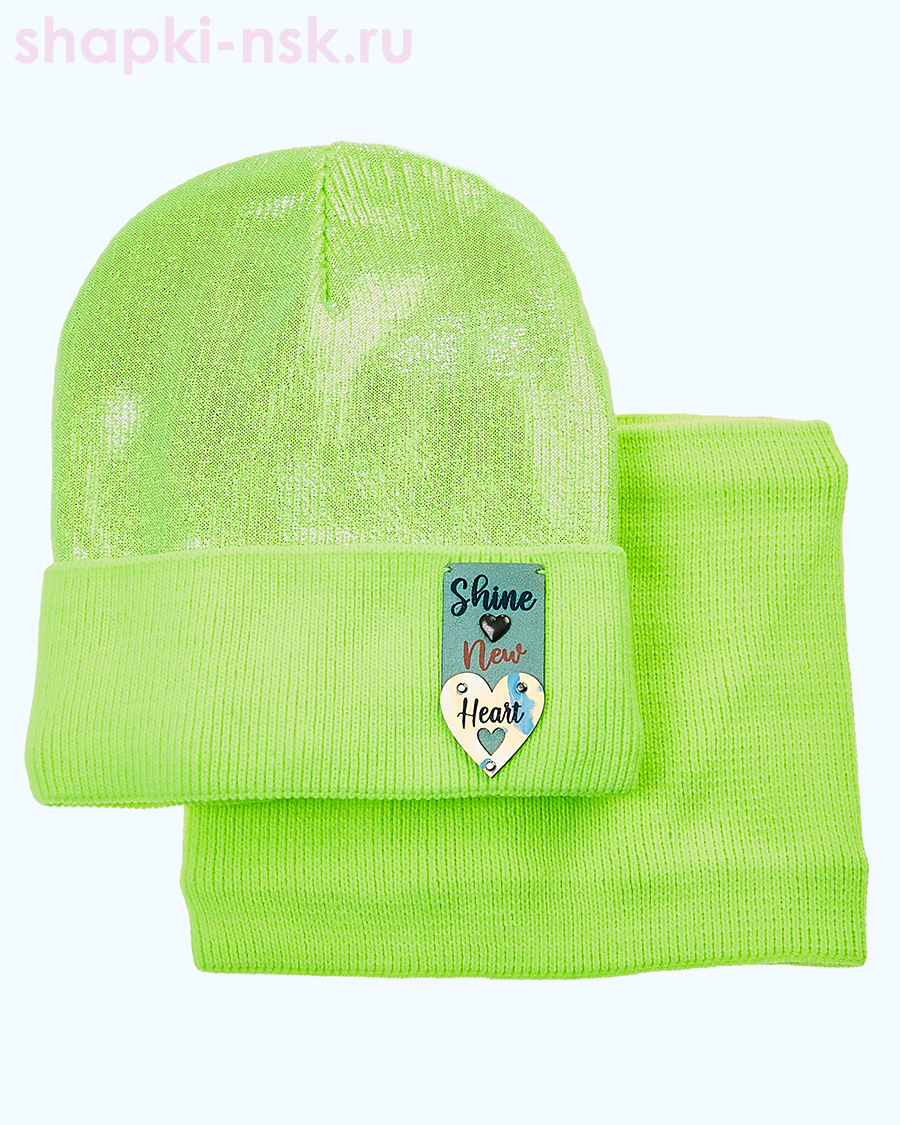 01-75-E Комплект для девочки флис (колпак+снуд) (50-54)