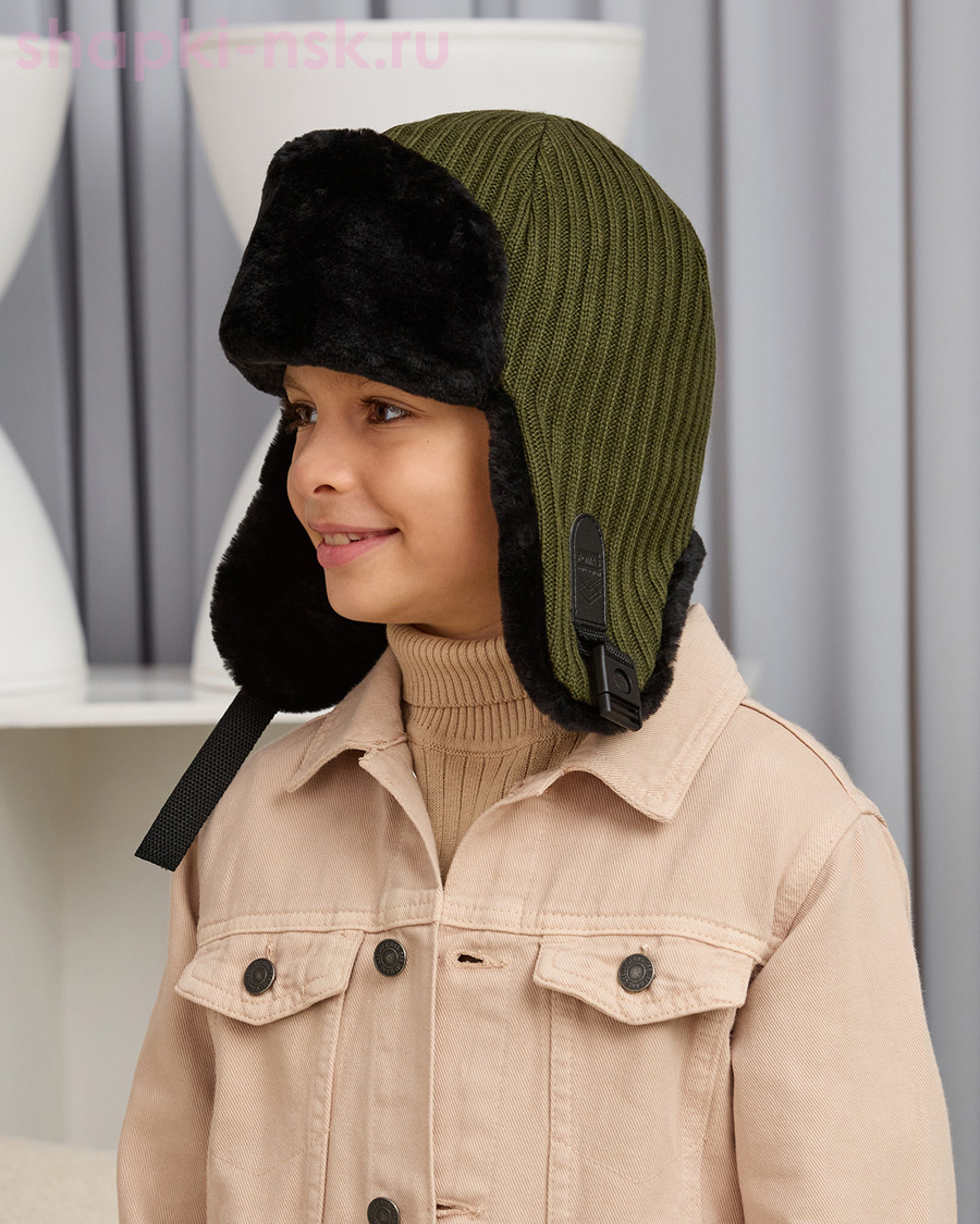 D 179 Ушанка для мальчика (53-54)