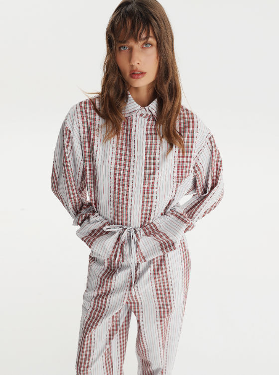 MY Рубашка домашняя жен. полоска/клетка Р228