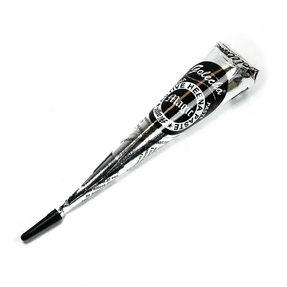 Golecha Henna for mehendi black Хна для мехенди для ногтей в конусе Черная 18г