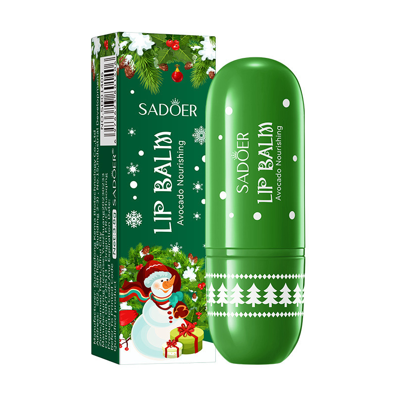 (ПРЕДЗАКАЗ) Питательный бальзам для губ с авокадо SADOER (новогодняя серия), 3.8гр