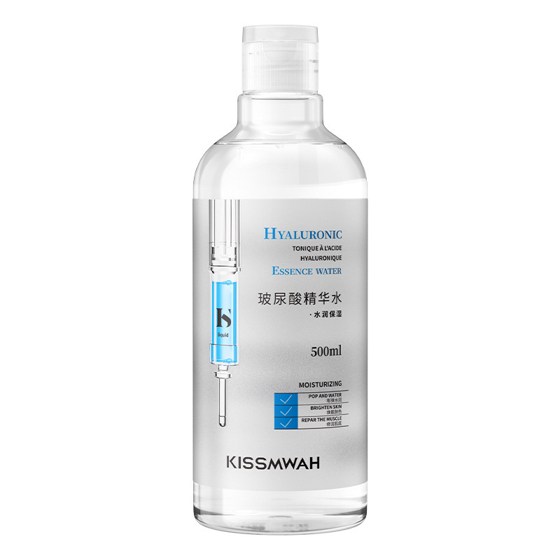 Увлажняющий тонер с ампульной эссенсией гиалуроновой кислоты KISSMWAH Hyaluronic Essence Water, 500 мл