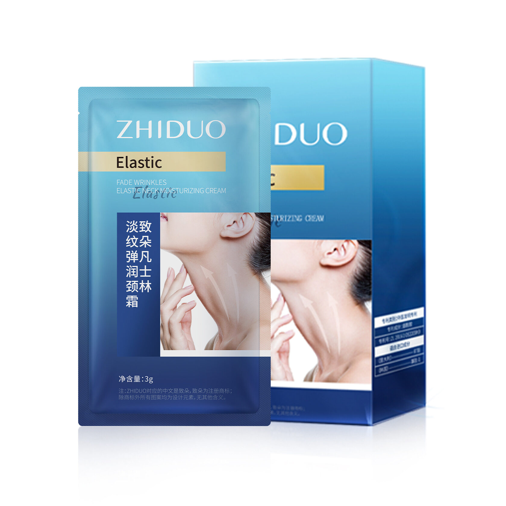Крем для шеи против морщин Zhiduo Elastic Fade Wrinkles Elastic Neck Moisturizing Cream, 3 гр