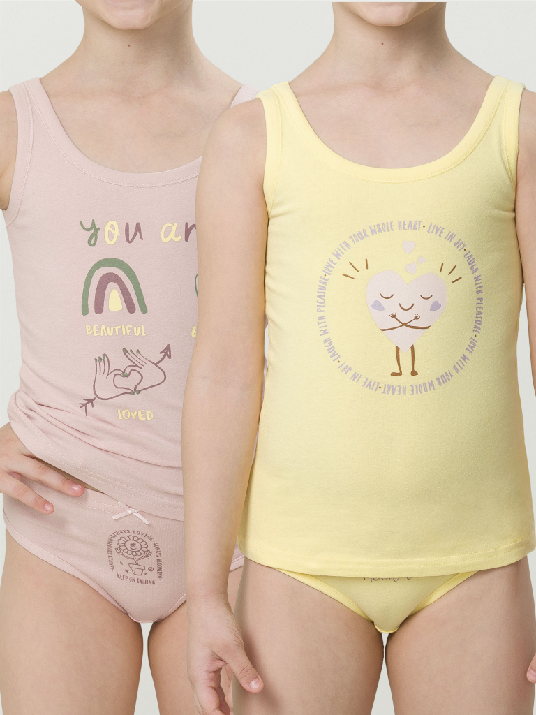 Майка для девочек Ванильный/пудра(7/35) GUVD3300(2)