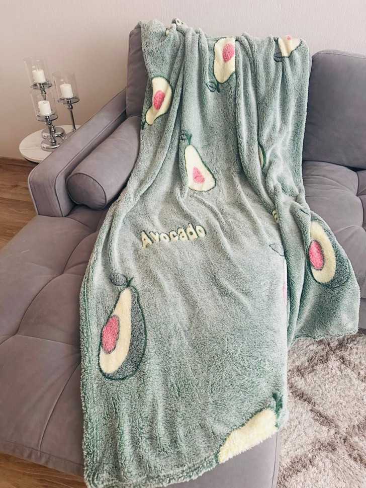 Плед плюшевый 2 спальный Авокадо PLAVOK
