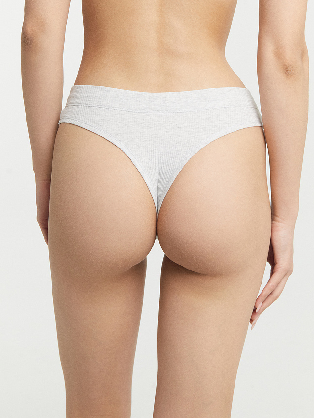 Трусы женские бразилиана в сером цвете