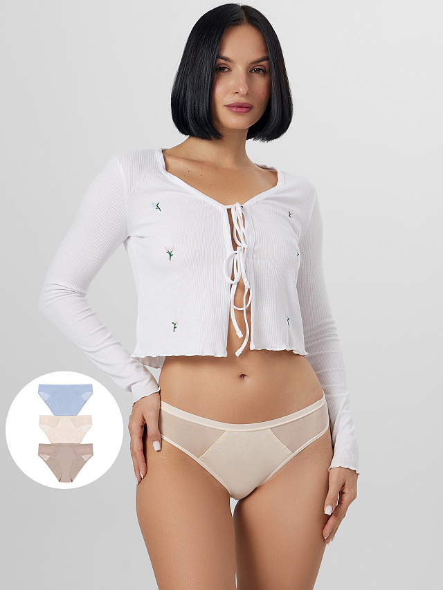 Трусы слипы женские в наборе, 3 шт