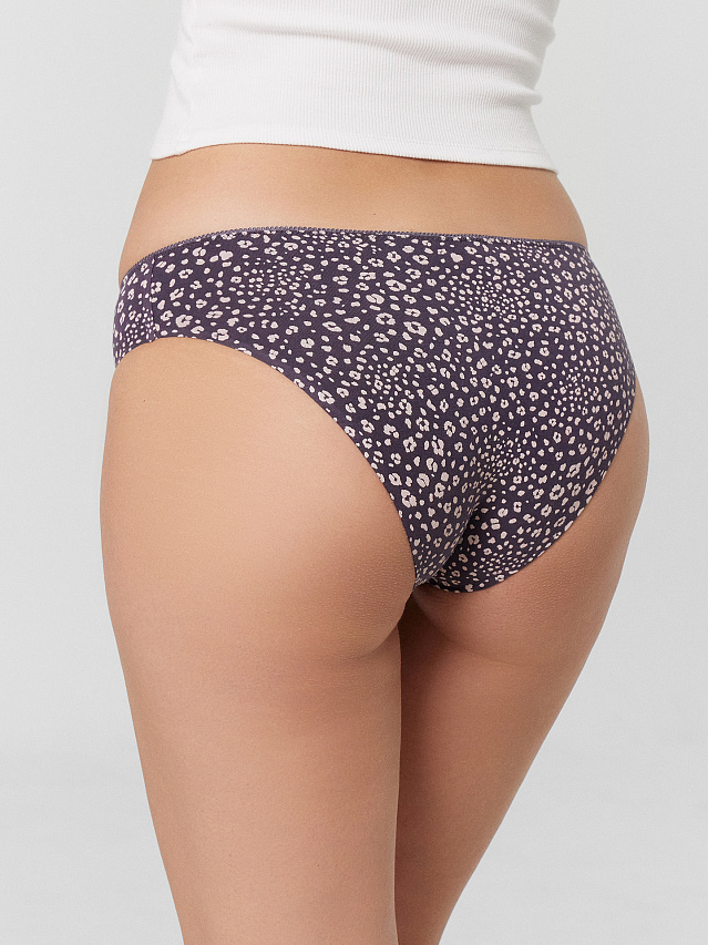 Трусы женские слипы серые с принтом