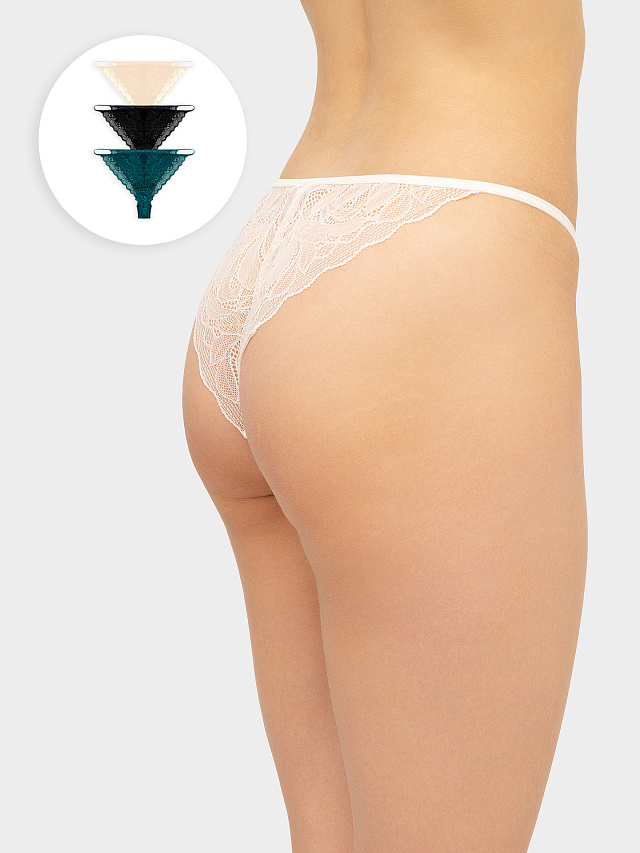 Трусы женские слип-бикини мультипак (3 шт.) в молочном цвете