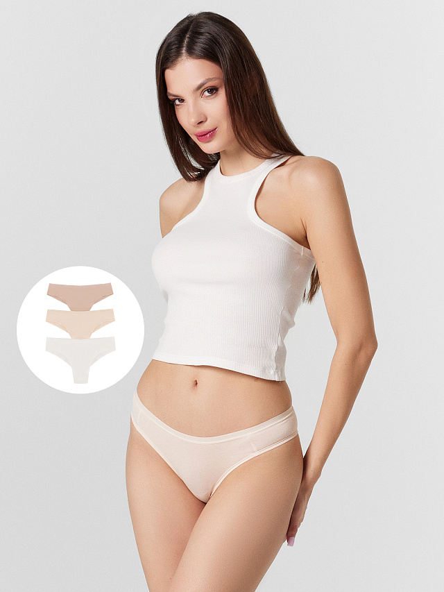 Трусы бразилиана женские в наборе, 3 шт.