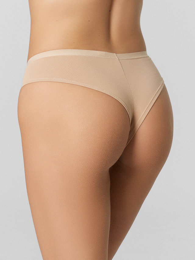 Трусы женские бразилиана в бежевом оттенке