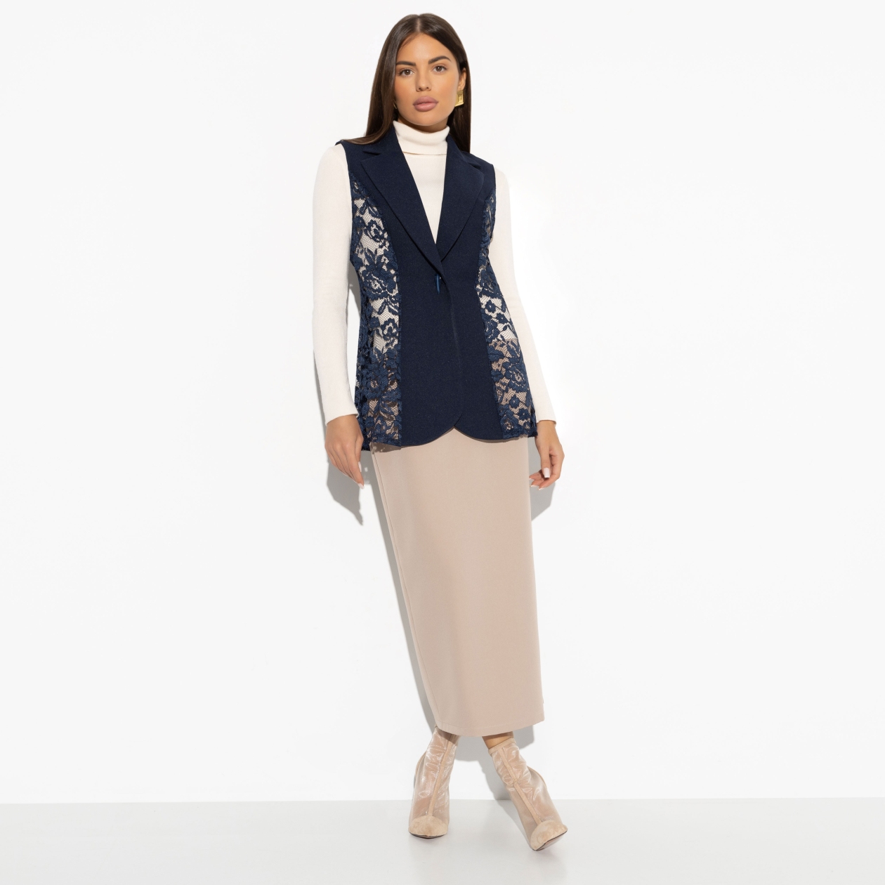 Жилет комбинированное с кружевом, Модное исключение (new)