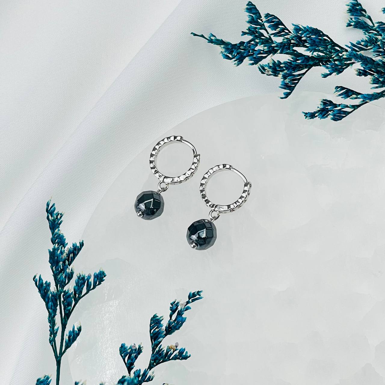 Радуга Самоцветов Серьги из Гематита