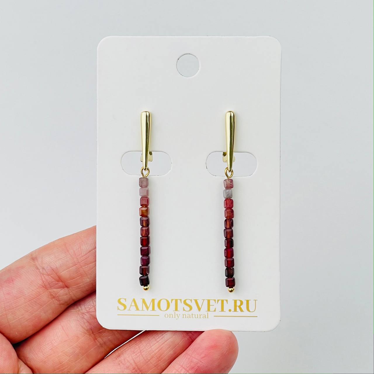 Радуга Самоцветов Серьги из Шпинели (градиент)