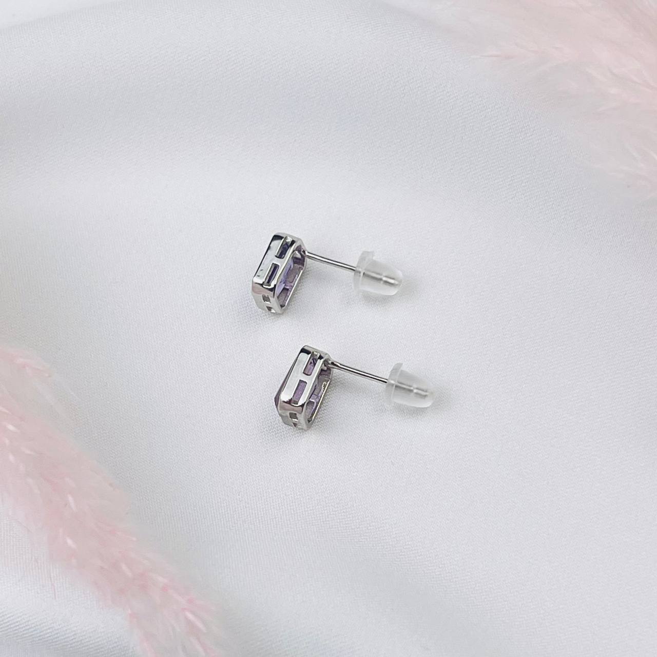 Радуга Самоцветов Серьги-пусеты с Аметистом