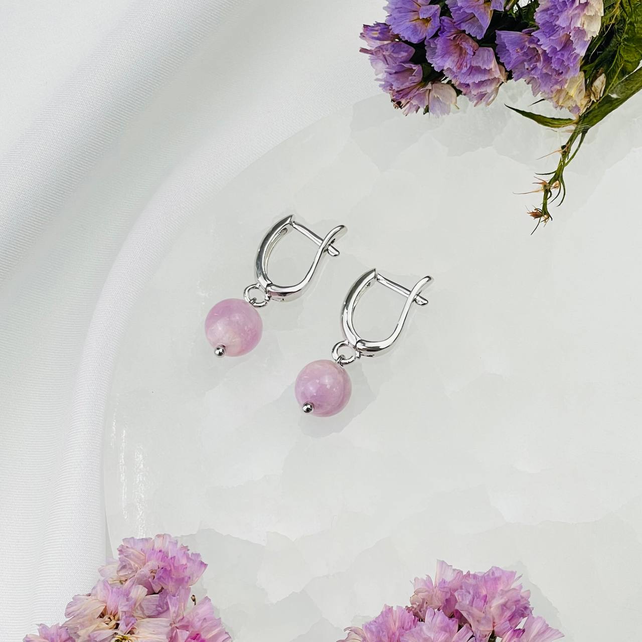 Радуга Самоцветов Серьги из Кунцита