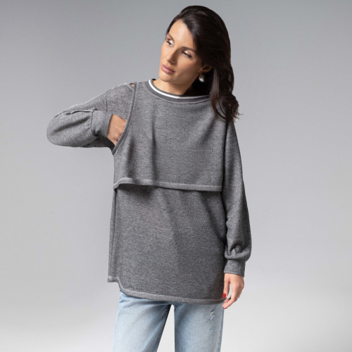 СТ.ЦЕНА 2390 руб//Лонгслив многослойный, Преданная стилю (grey, 2 в 1)