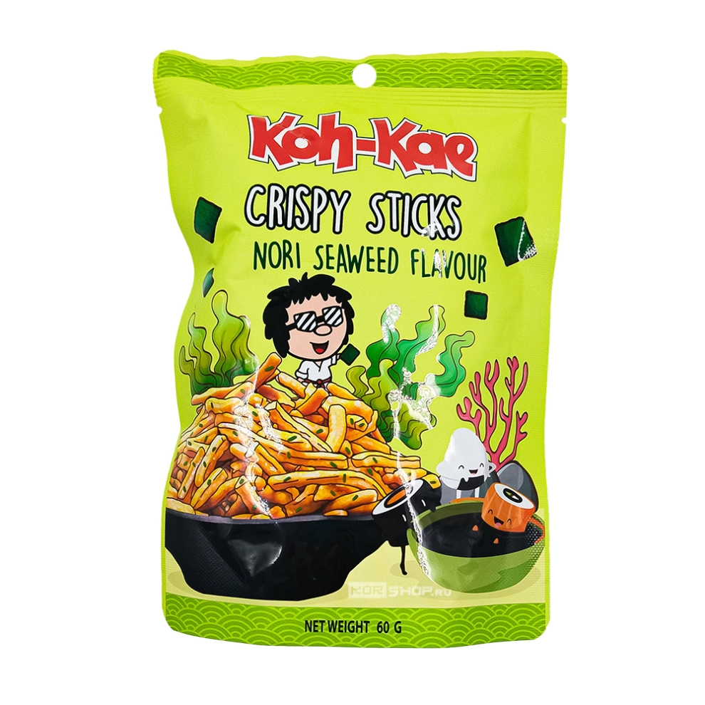 Хрустящие палочки со вкусом морских водорослей Koh-kae Crispy Sticks (Таиланд), 60 г