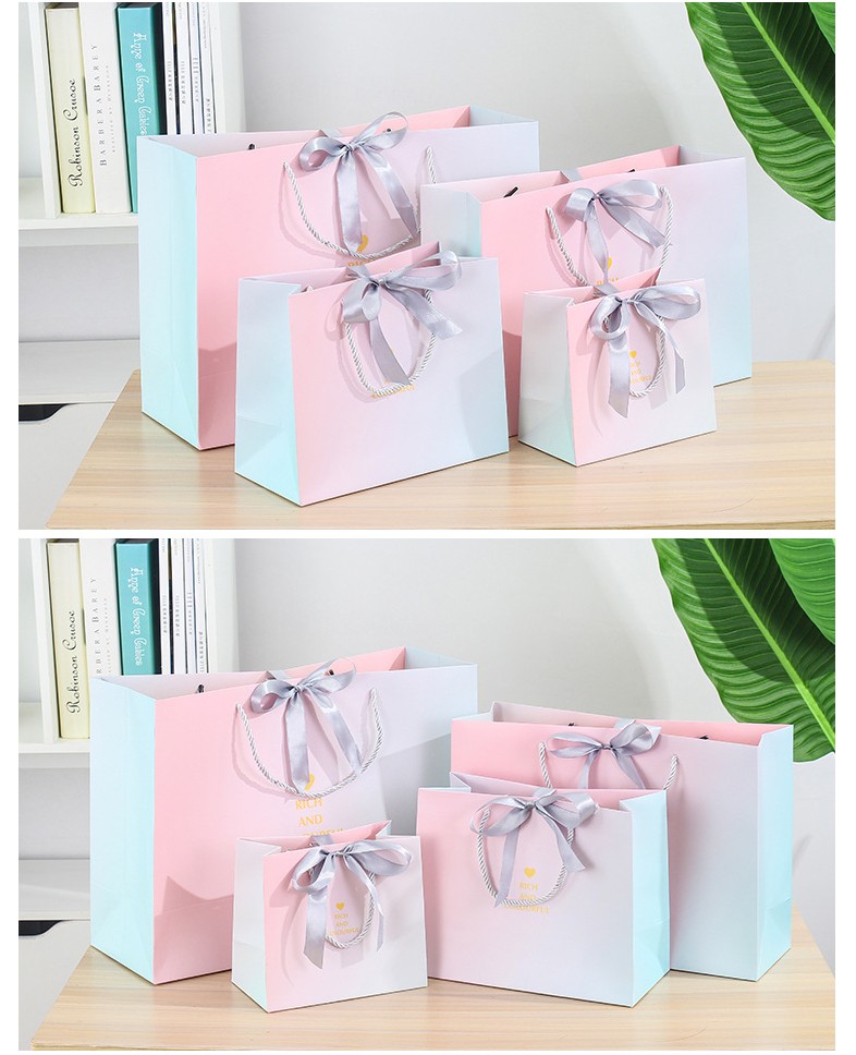 Пакет подарочный с атласной лентой Размер L (25*20*12,5 см.)