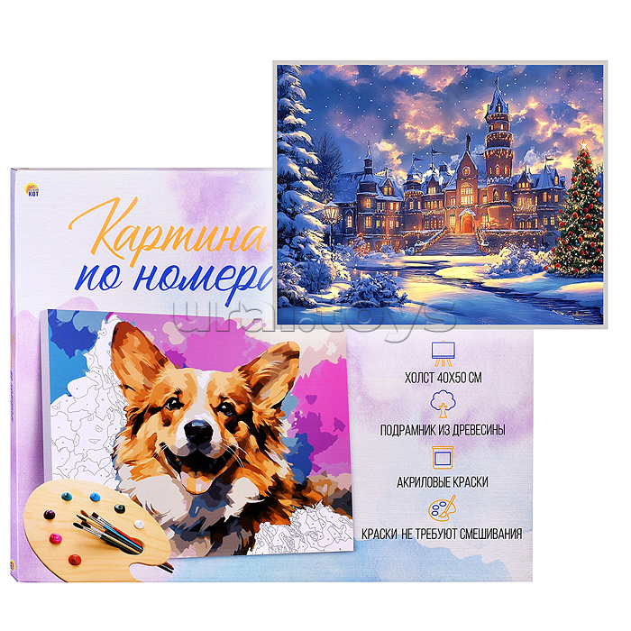 Холст с красками 40х50 по номерам