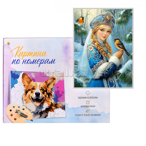 Холст с красками 17х22 по номерам 