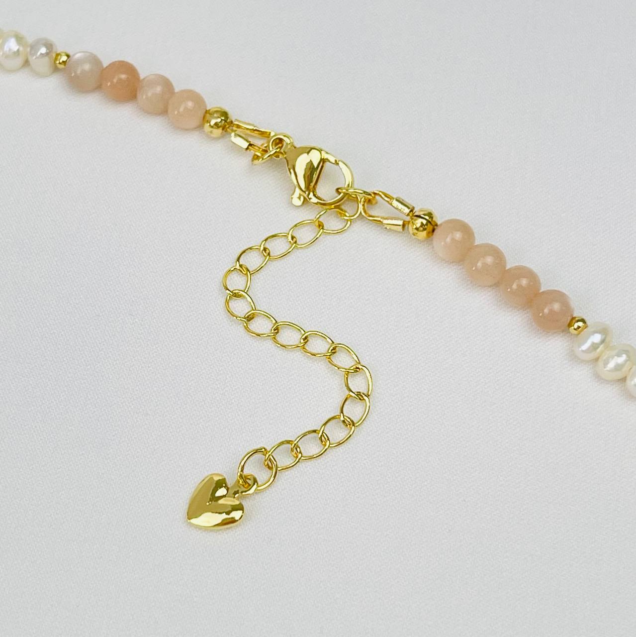 Радуга Самоцветов Колье из Лунного камня и Жемчуга с перламутровой подвеской