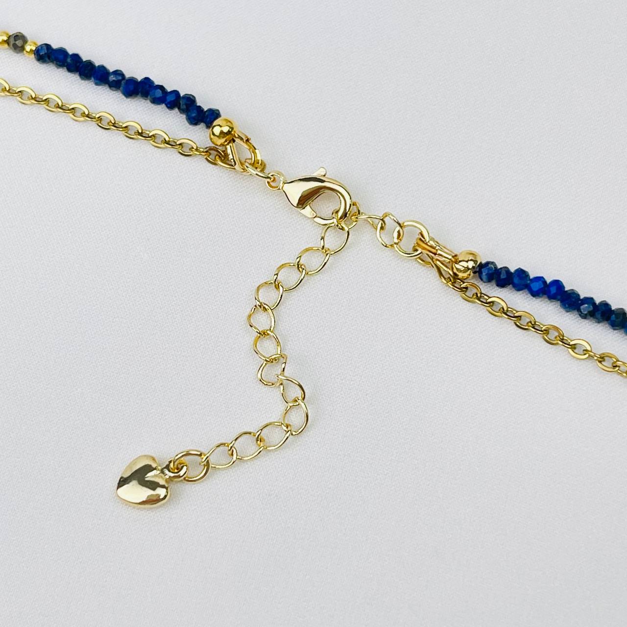 Радуга Самоцветов Колье двойное из Лазурита и Жемчуга