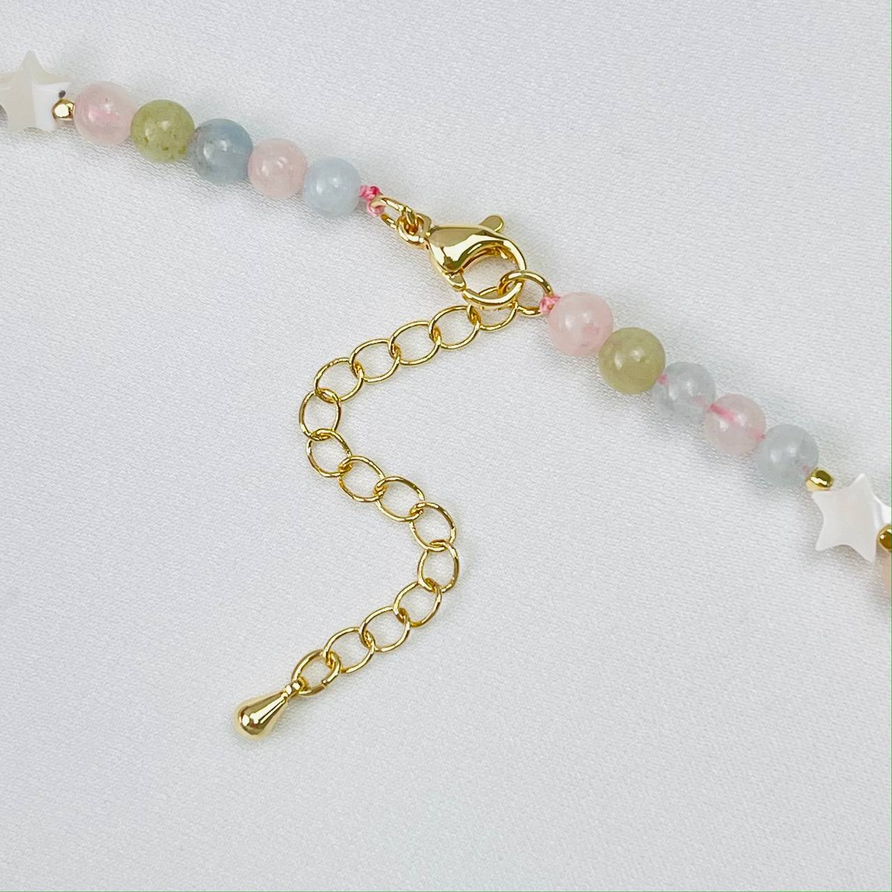 Радуга Самоцветов Бусы детские из Берилла микс и Перламутра