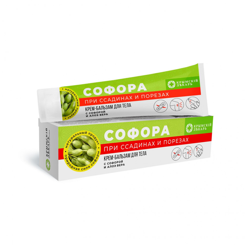 Крем-бальзам При ссадинах и ушибах с софорой и алоэ СФ. 90г