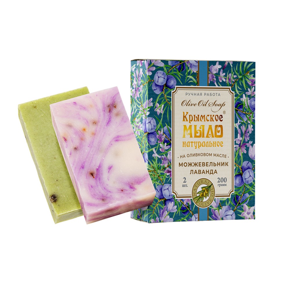 Набор Крымское мыло натуральное на оливковом масле МОЖЖЕВЕЛЬНИК И ЛАВАНДА МН, 200г