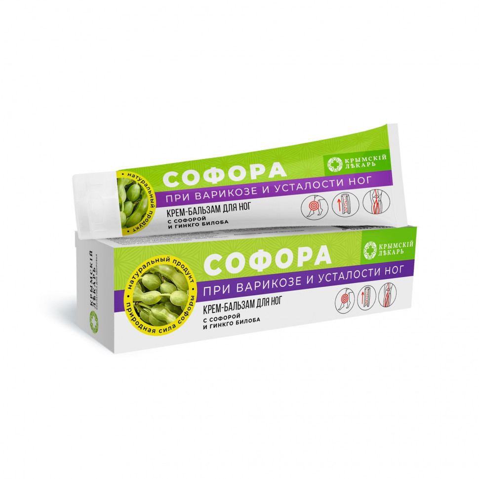 Крем-бальзам При варикозе и усталости ног с софорой и гинкго билоба СФ. 90г