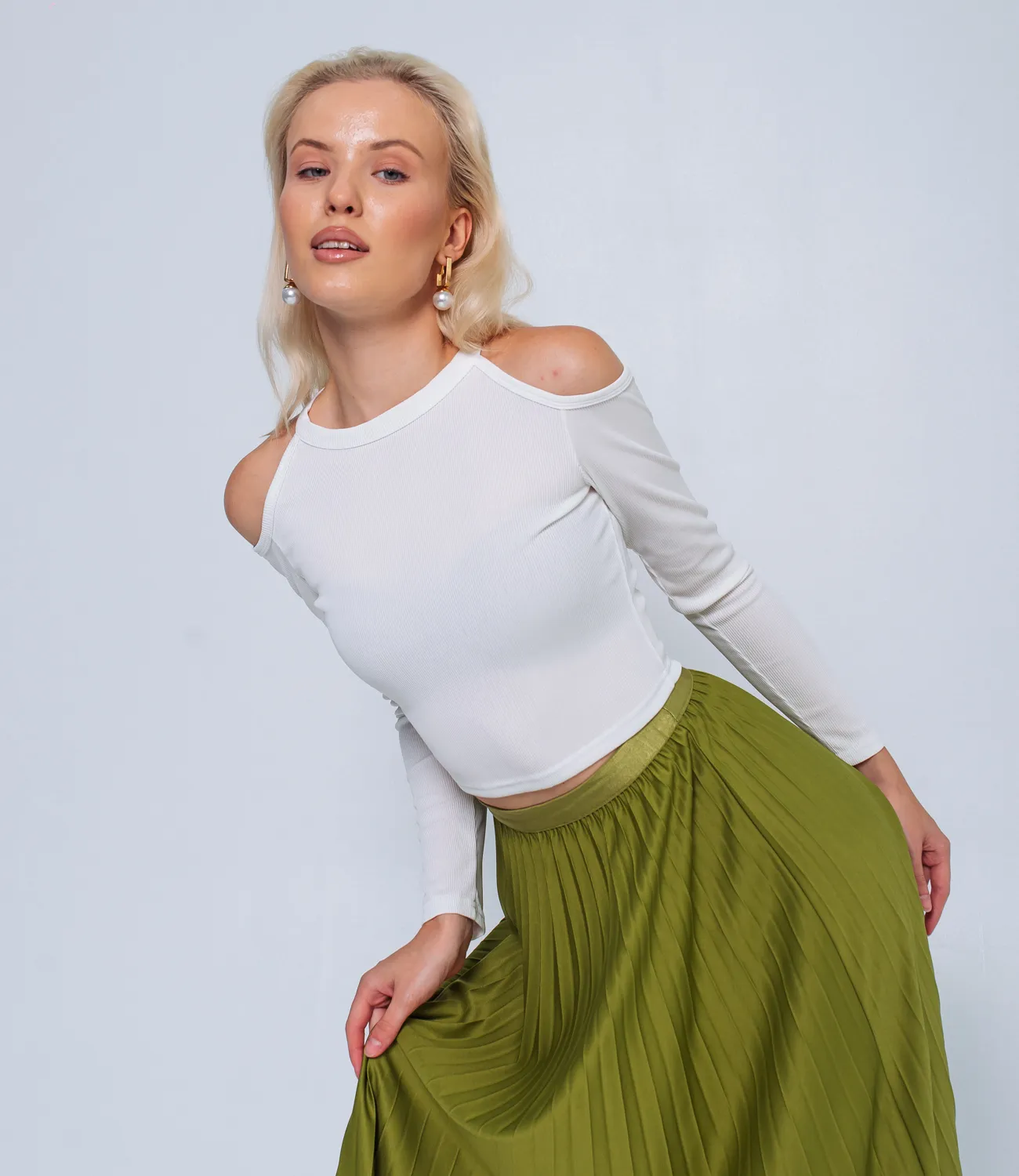 ст. цена580руб.! Кроп-Топ #БШ1609, белый