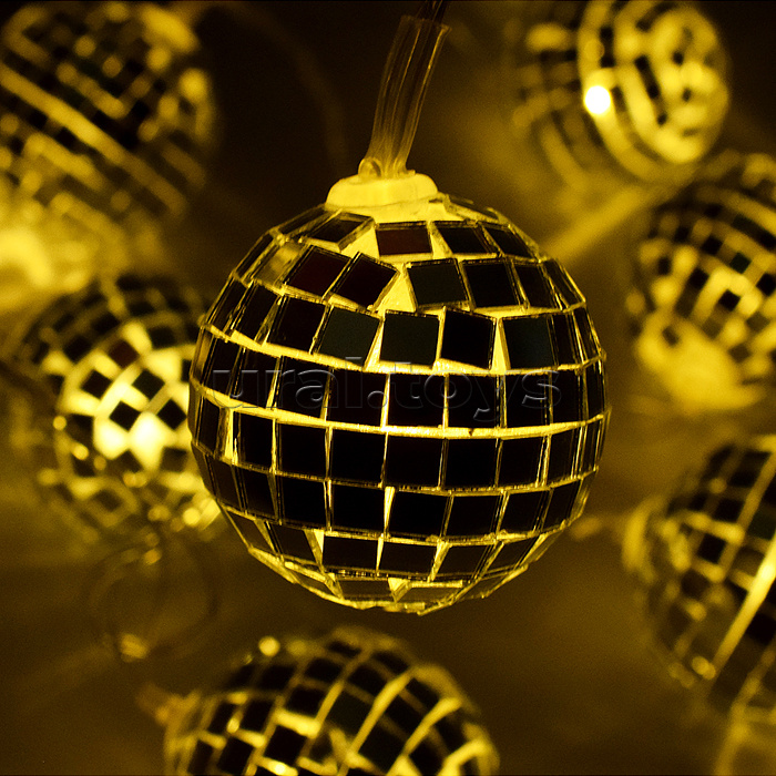 Электрогирлянда Зеркальный шар, 2м, 10 ламп*4см