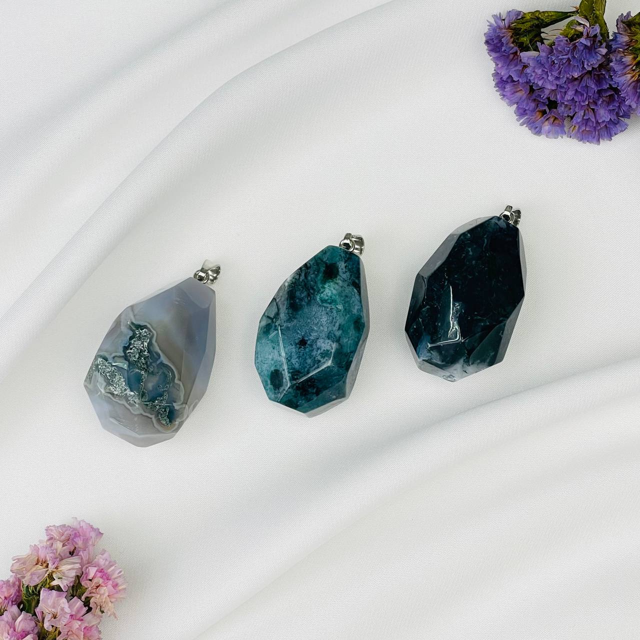 Радуга Самоцветов Кулон из Мохового агата