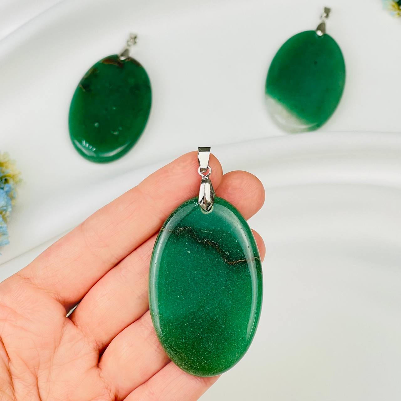 Радуга Самоцветов Кулон из зеленого Кварца