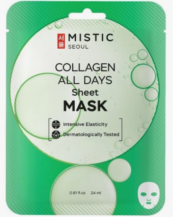 MISTIC COLLAGEN ALL DAYS Sheet mask Тканевая маска для лица с коллагеном 24мл
