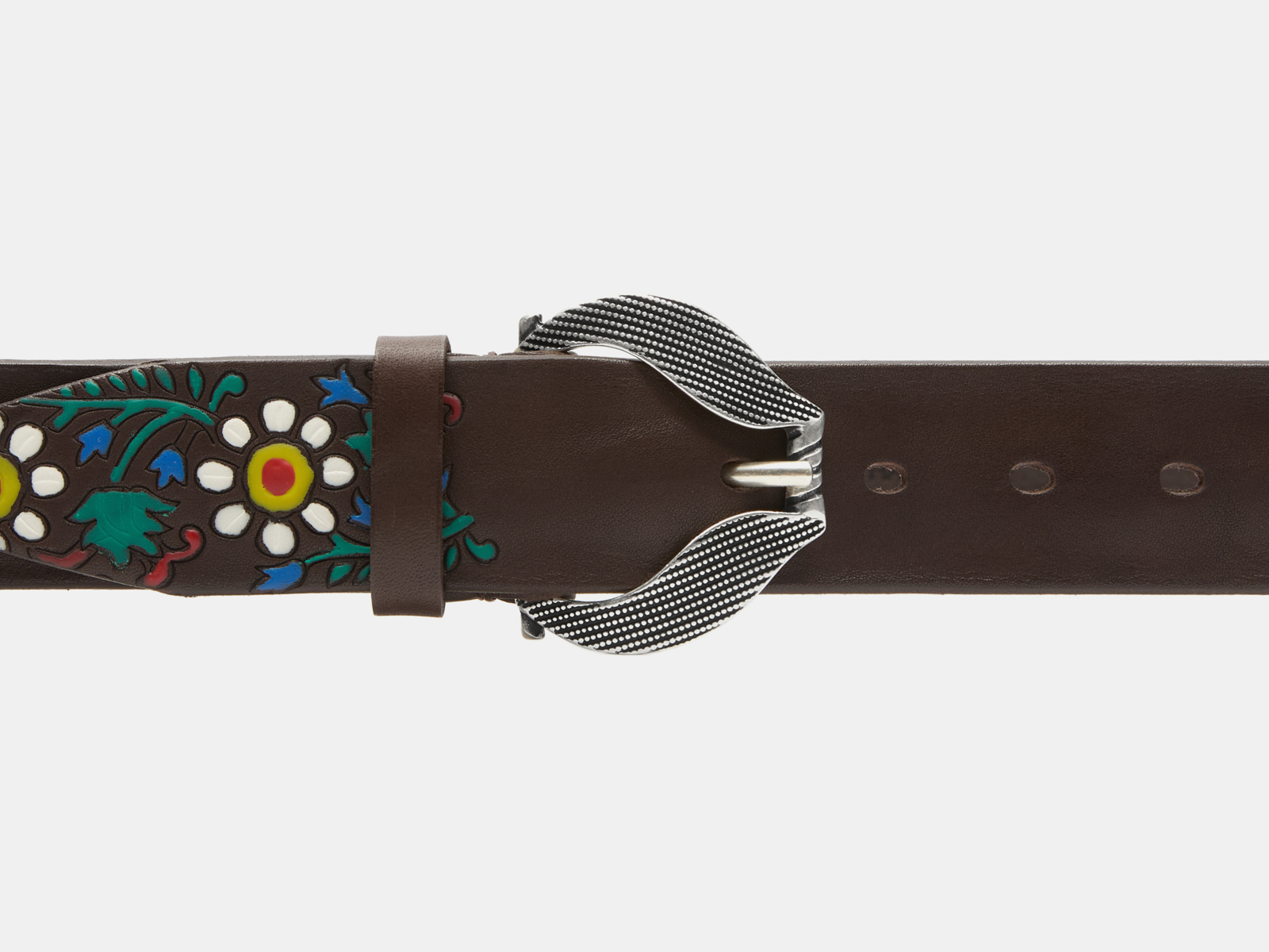 Кожаный коричневый женский джинсовый ремень B40-2313