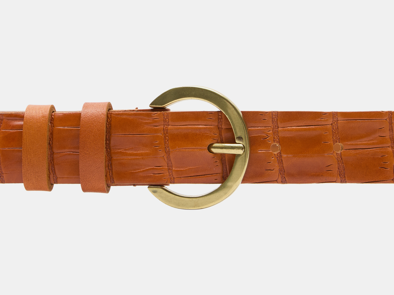 Кожаный рыжий женский джинсовый ремень B30-2175