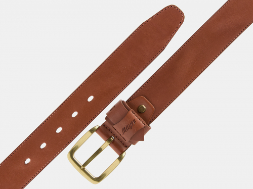 Кожаный коньячный мужской джинсовый ремень B40-2307