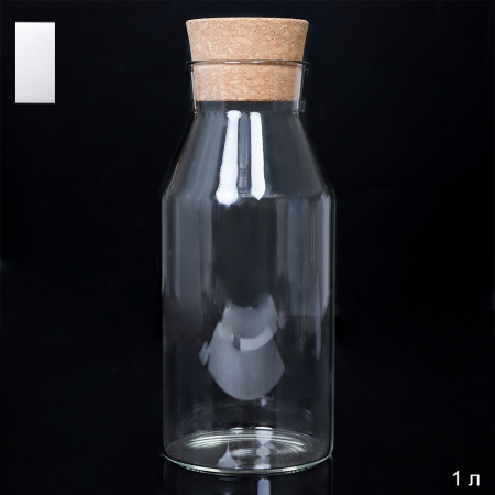 Бутылка 1000 мл с бамбуковой пробкой / LCSC7215 /уп 50/