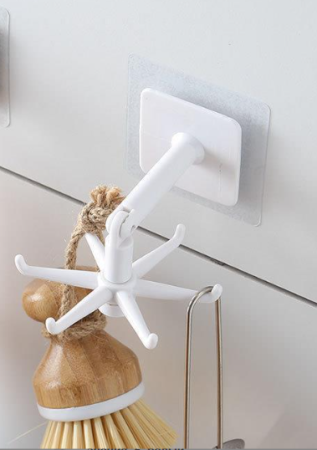 Крючок настенный самоклеющийся / HJ006white /уп 200/ белый