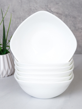 Набор квадратных салатников 6 штук 220 мл 140 мм белый / NFW55T (White) /уп 12/