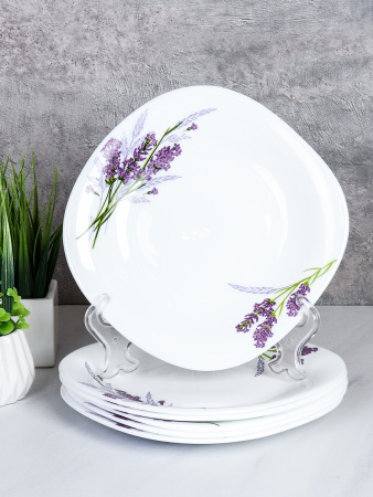 Набор квадратных тарелок 6 штук 200 мм / FP-80XN (7131-3) /уп 8/ Букет лаванды