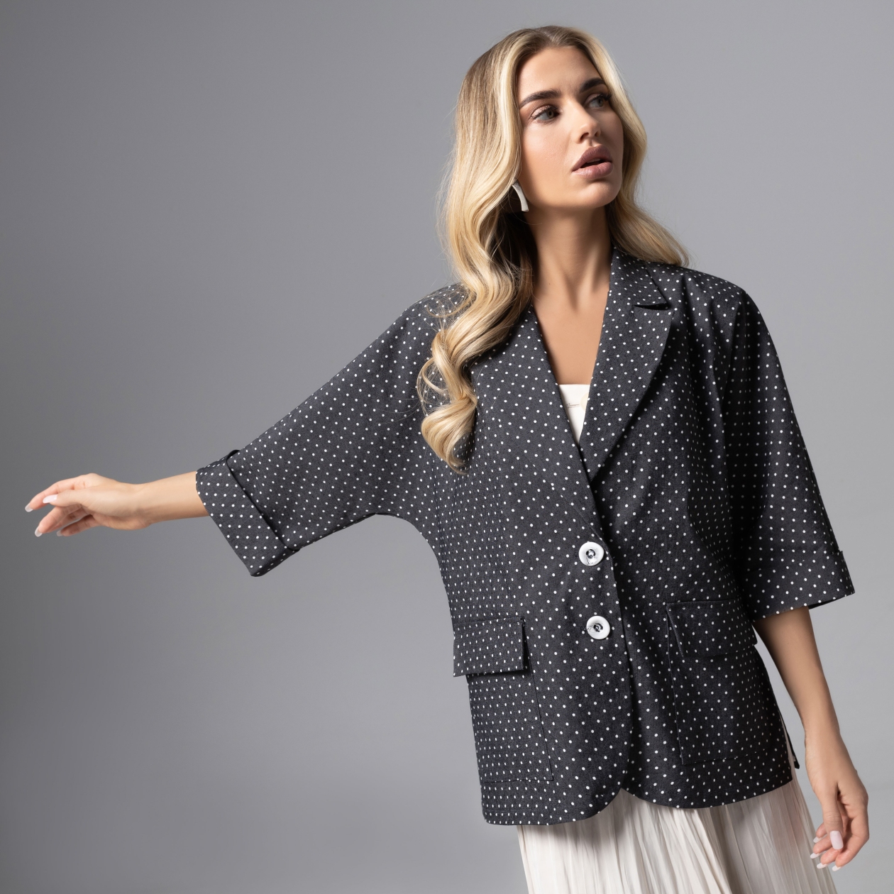 Ст.цена 2590р. Жакет оверсайз, Джинсовый стиль (черный)