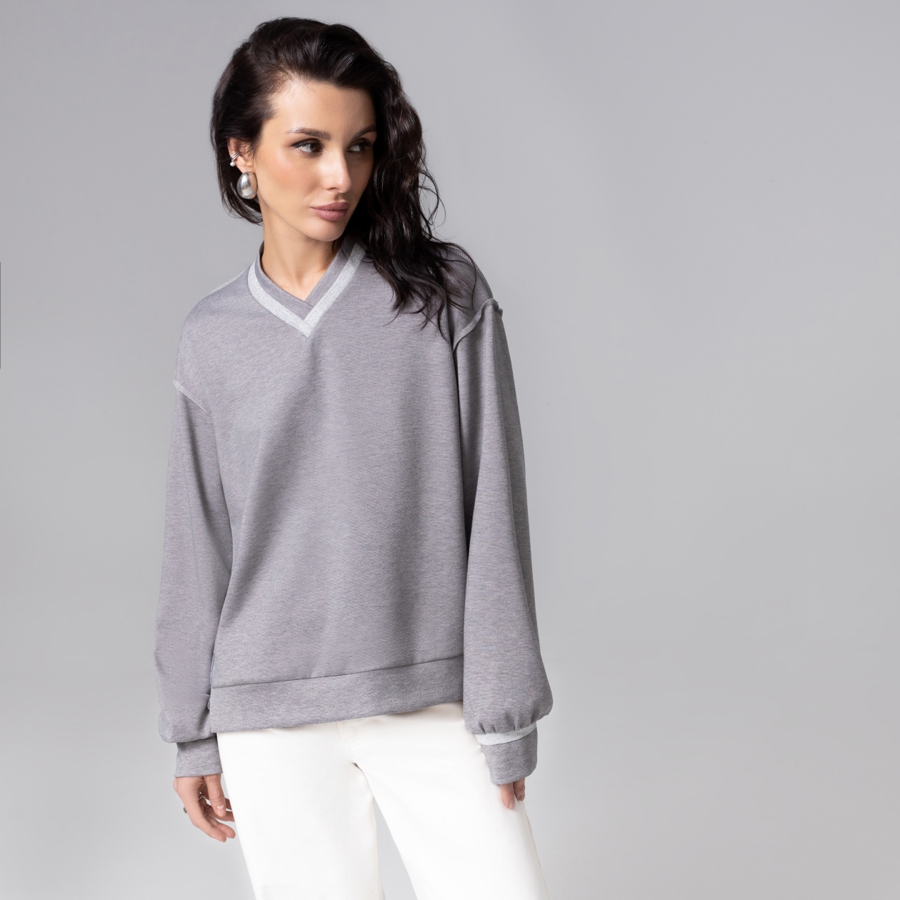 Свитшот со швами наружу, Успех в руках (серый)